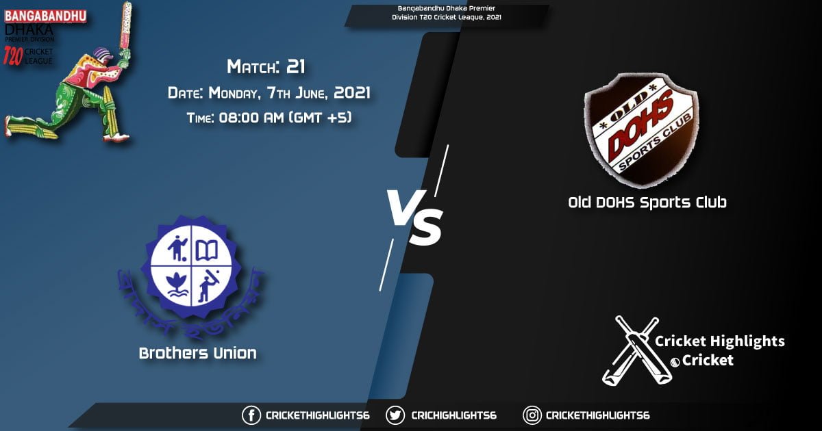 BU vs DOHS, Live Scorecard, Match 21th, June 7, 2021, Live Cricket Score, Bangabandhu Dhaka Premier Division T20 Cricket League, 2021