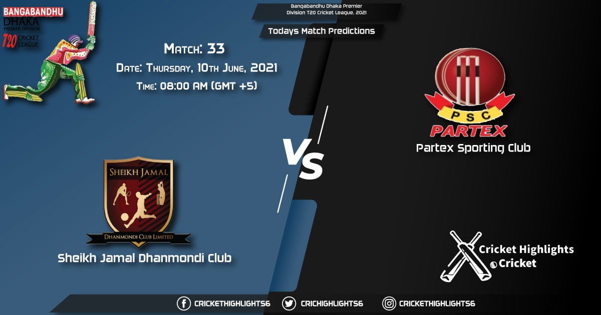 Bangabandhu Dhaka Premier Division T20 Cricket League, 2021, Match 33 SJDC vs PAR, Playing 11 & Today's Match Predictions