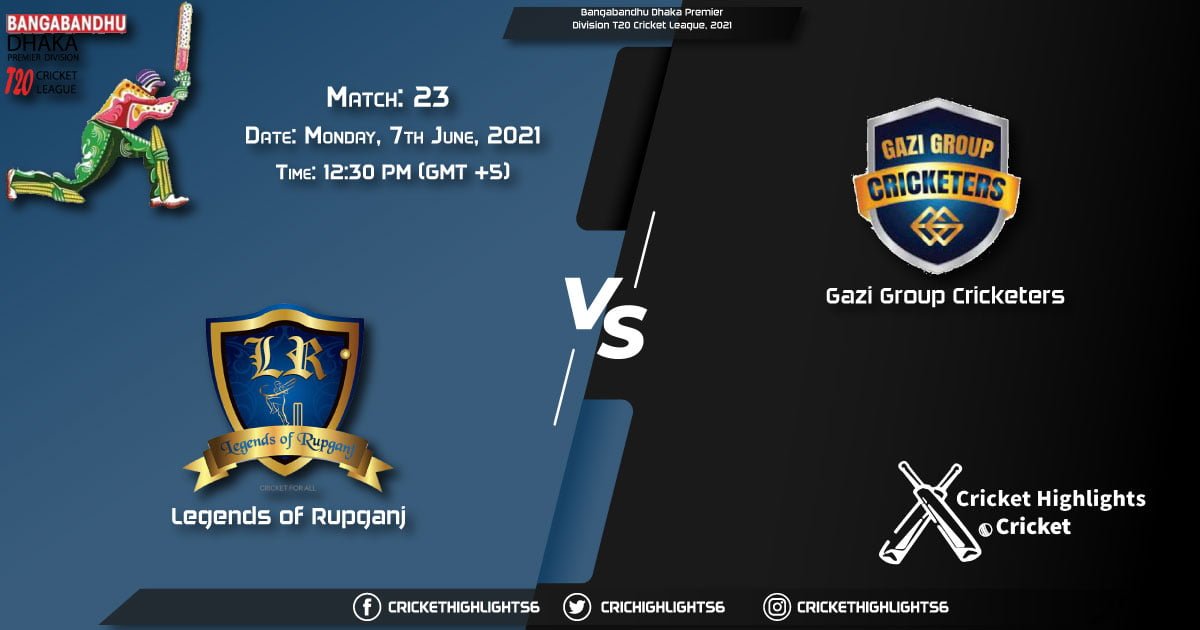 LOR vs GGC, Live Scorecard, Match 23th, June 7, 2021, Live Cricket Score, Bangabandhu Dhaka Premier Division T20 Cricket League, 2021