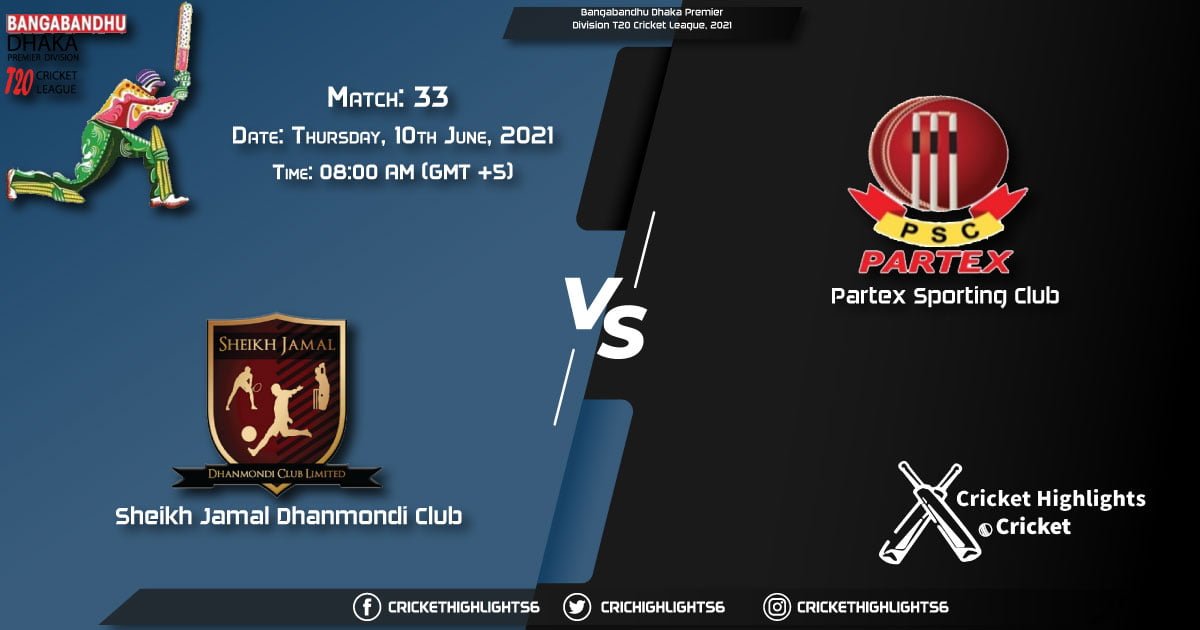 SJDC vs PAR, Live Scorecard, Match 33, June 10, 2021, Live Cricket Score, Bangabandhu Dhaka Premier Division T20 Cricket League, 2021