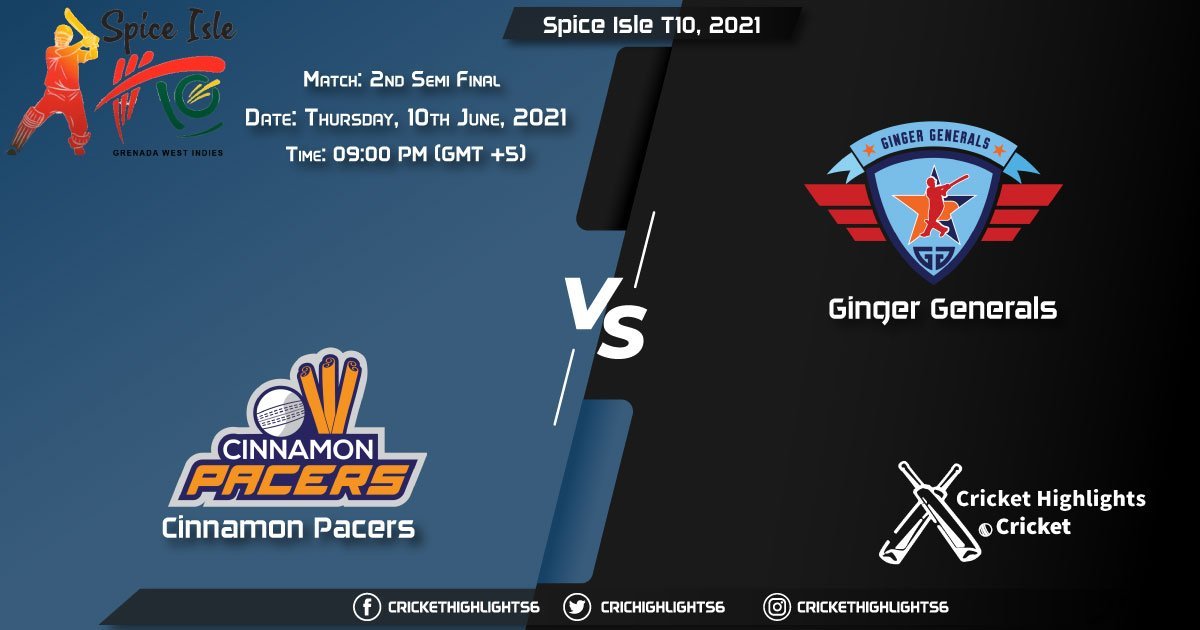 Spice Isle T10, 2021, 2nd Semi-Final Match CP vs GG, Playing 11 & Today's Match Predictions