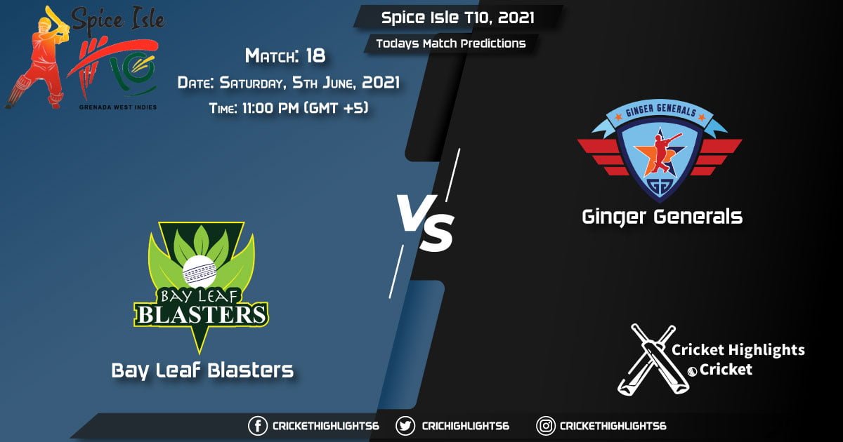 Spice Isle T10, 2021, Match 18 BLB vs GG, Playing 11 & Today's Match Predictions