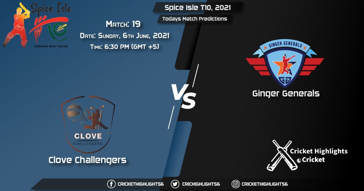 Spice Isle T10, 2021, Match 19 CC vs GG, Playing 11 & Today's Match Predictions
