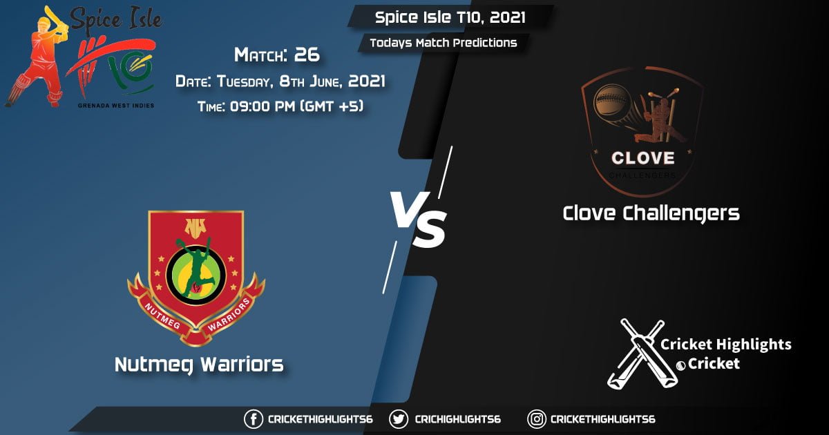 Spice Isle T10, 2021, Match 26 NW vs CC, Playing 11 & Today's Match Predictions