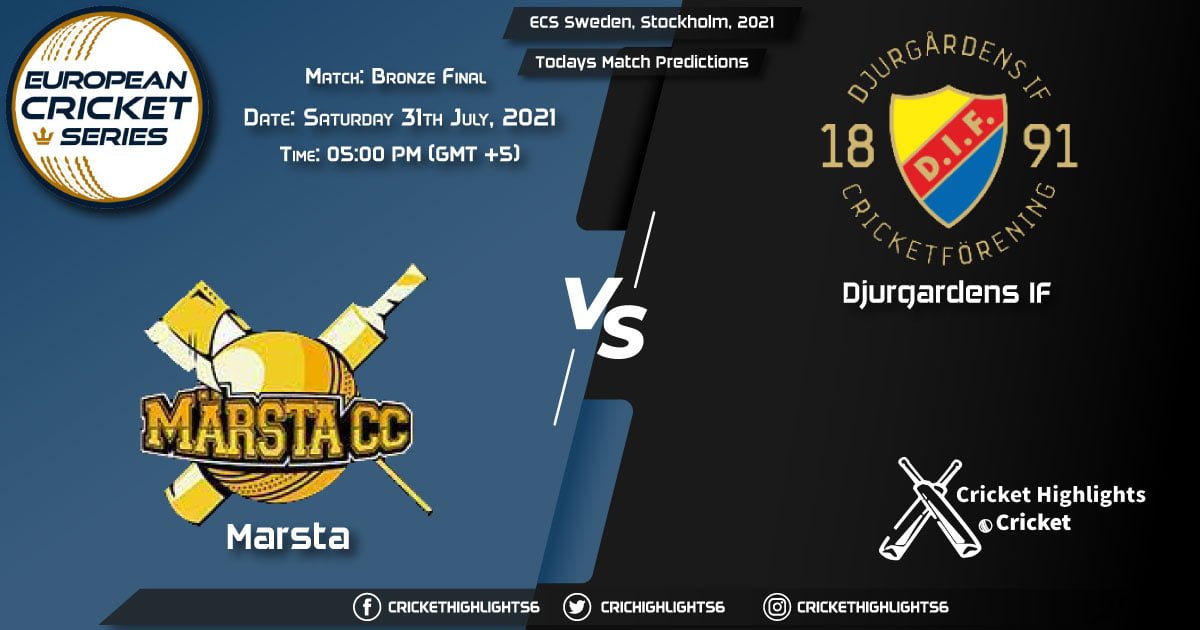 ECS Sweden, Stockholm, 2021, Match Bronze Final MAR vs DIF, Playing 11 & Today's Match Predictions