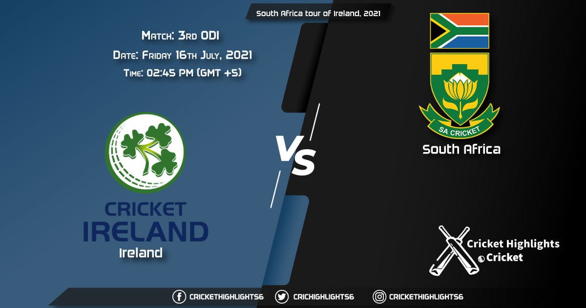 IRE vs SA, Live Scorecard, Match 3rd ODI, July 16, 2021, Live Cricket Score, South Africa tour of Ireland, 2021