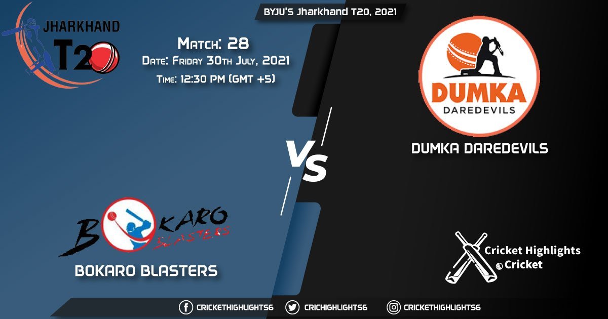 Jharkhand T20, 2021, Match 28 BOK vs DUM, Playing 11 & Today's Match Predictions