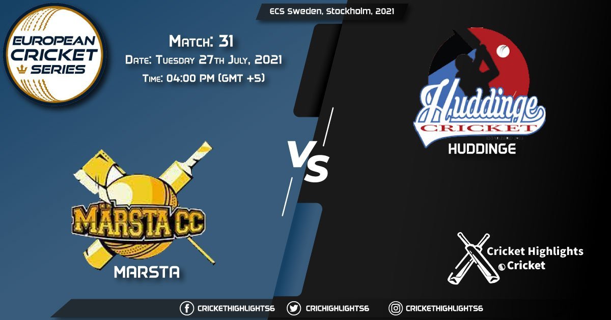 MAR vs HUD, Live Scorecard, Match 1st Semi-Final, July 31, 2021, Live Cricket Score, ECS Sweden, Stockholm, 2021