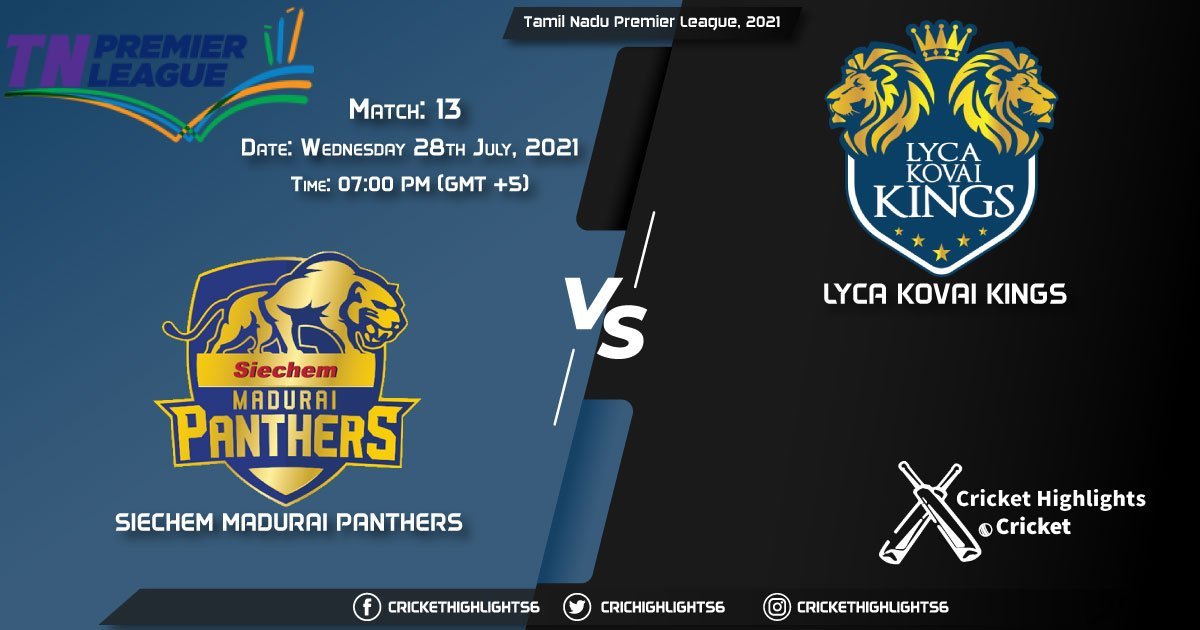 Tamil Nadu Premier League, 2021 Live Match 13, SMP vs LKK LIVE Streaming for free, When, Where, How to Watch