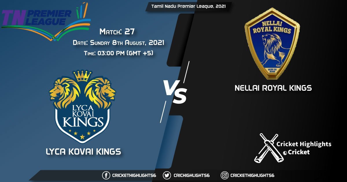 LKK vs NRK, Live Scorecard, Match 27, August 8, Live Cricket Score, Tamil Nadu Premier League, 2021