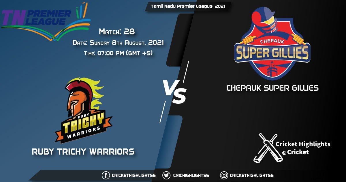 RTW vs CSG, Live Scorecard, Match 28, August 8, Live Cricket Score, Tamil Nadu Premier League, 2021