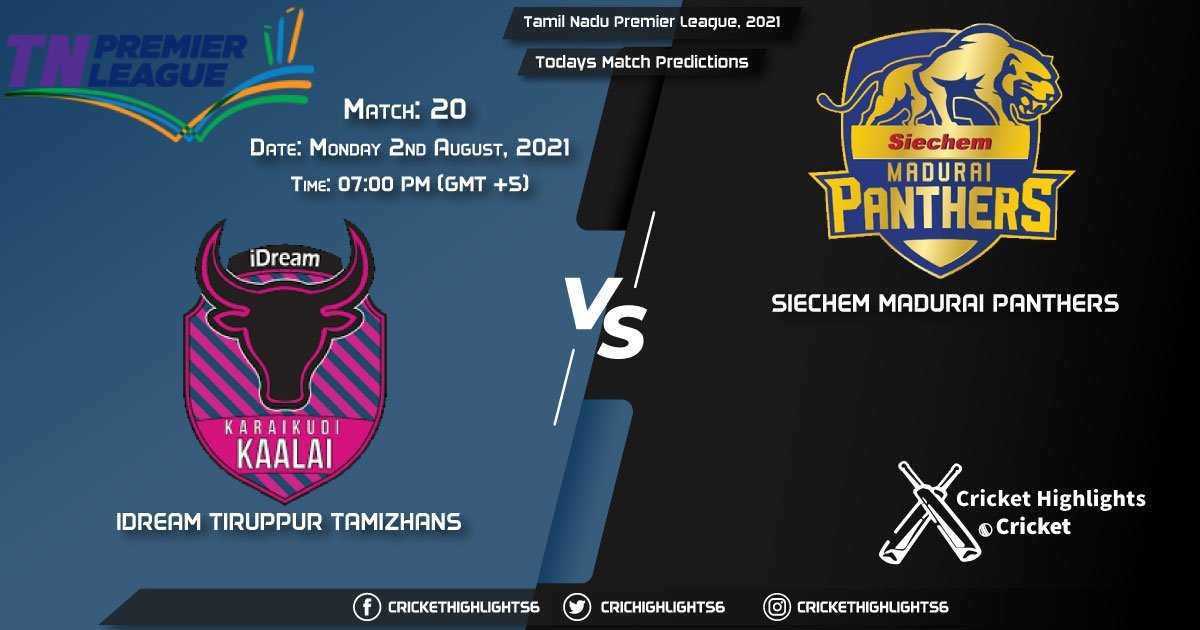 Tamil Nadu Premier League, 2021, Match 20 ITT vs SMP, Playing 11 & Today's Match Predictions