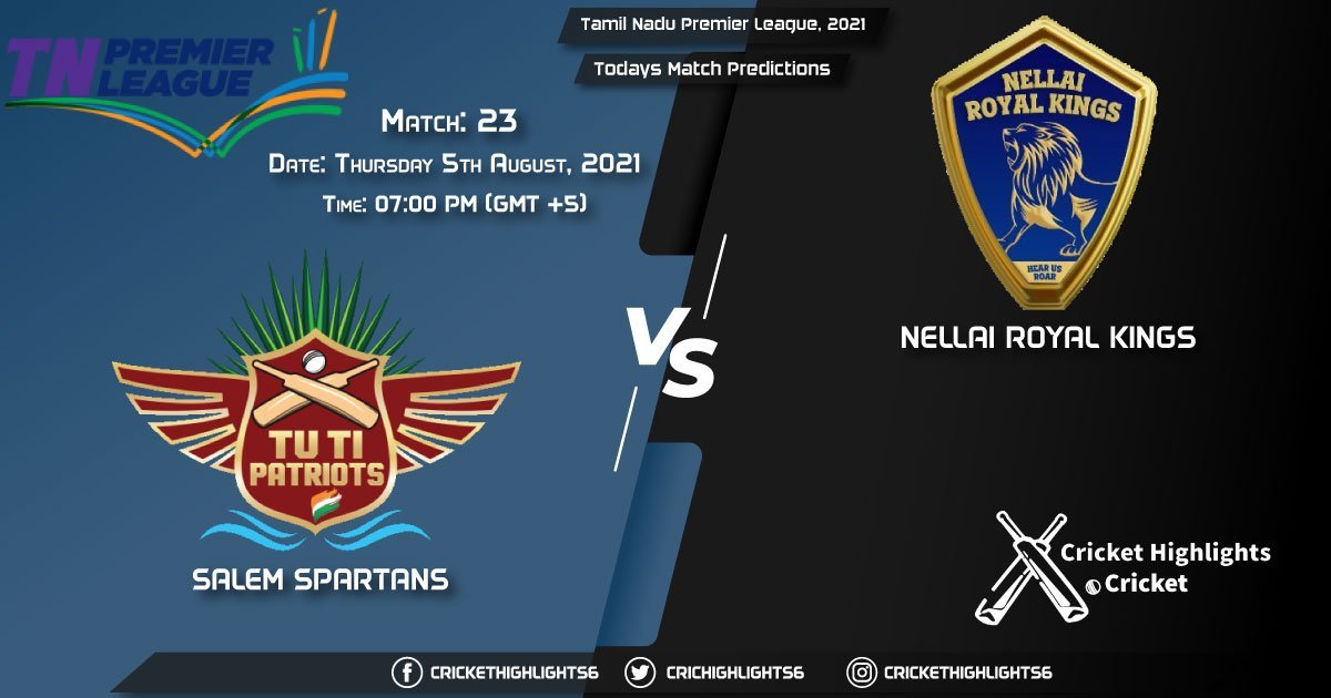 Tamil Nadu Premier League, 2021, Match 23 SS vs NRK, Playing 11 & Today's Match Predictions
