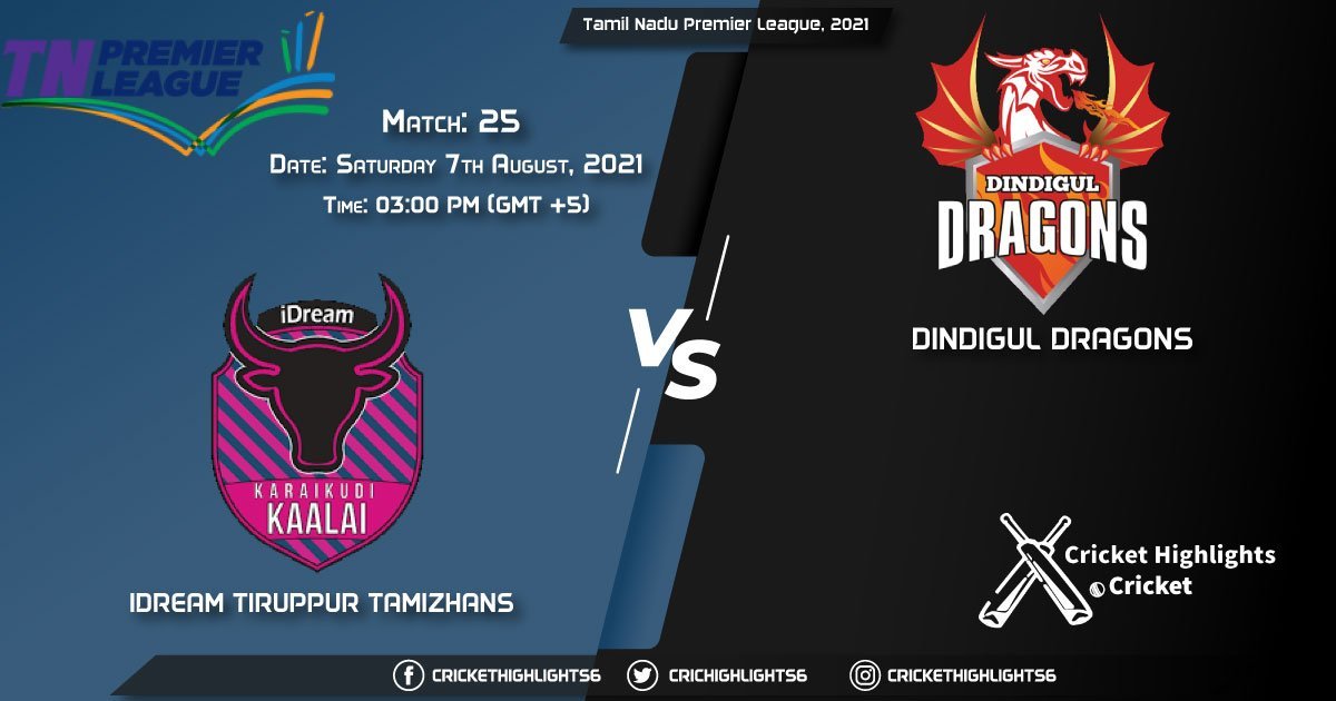 Tamil Nadu Premier League, 2021, Match 25 ITT vs DD, Playing 11 & Today's Match Predictions