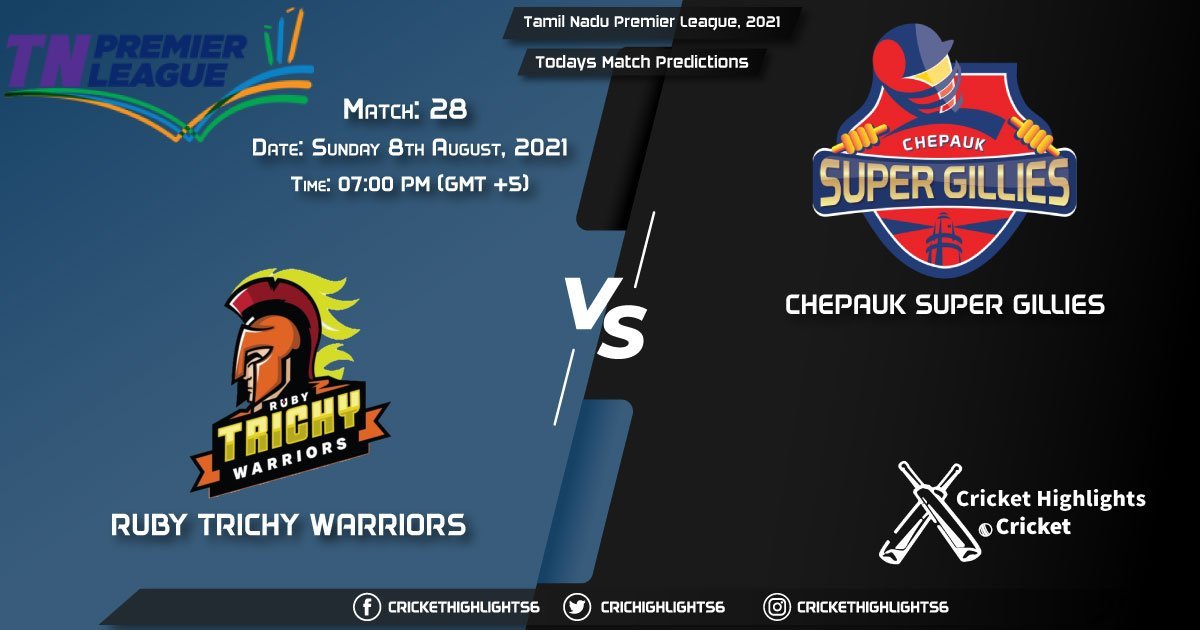 Tamil Nadu Premier League, 2021, Match 28 RTW vs CSG, Playing 11 & Today's Match Predictions