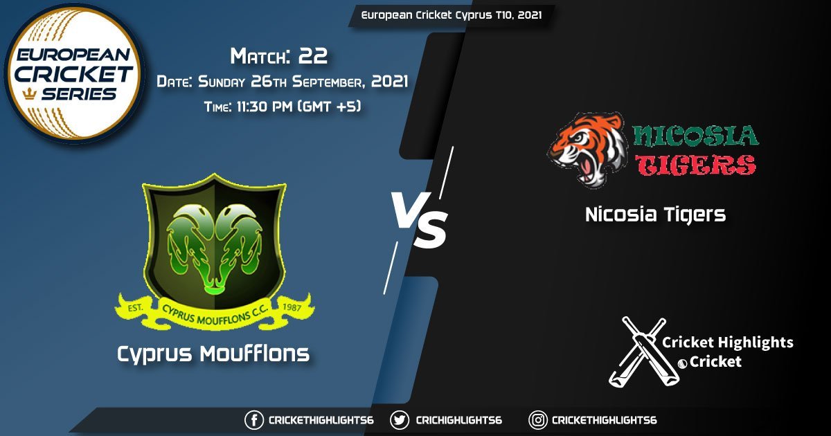 CYM vs NCT Live Score Match 22, Playing 11 Live Match Today, September 26, 2021, European Cricket Cyprus T10, 2021