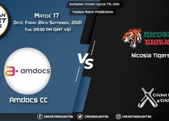 European Cricket Cyprus T10, 2021, Match 17 AMD vs NCT, Playing 11 & Today's Match Predictions