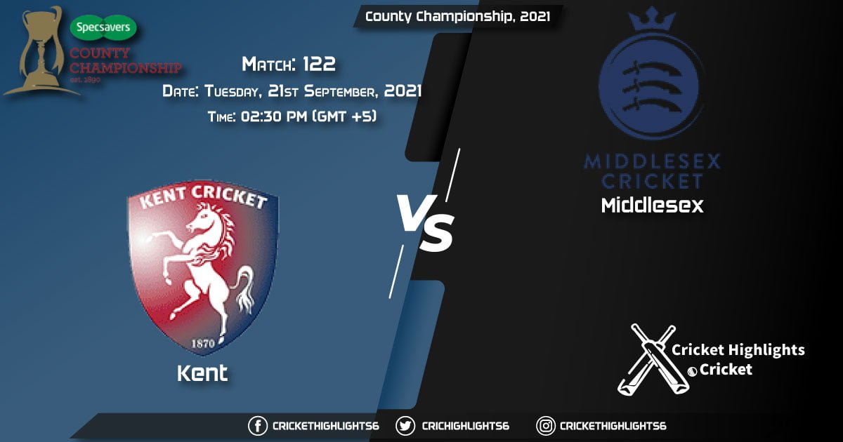 KET vs MID Live Score Match 122, Playing 11 Live Match Today, September 21, 2021, County Championship, 2021