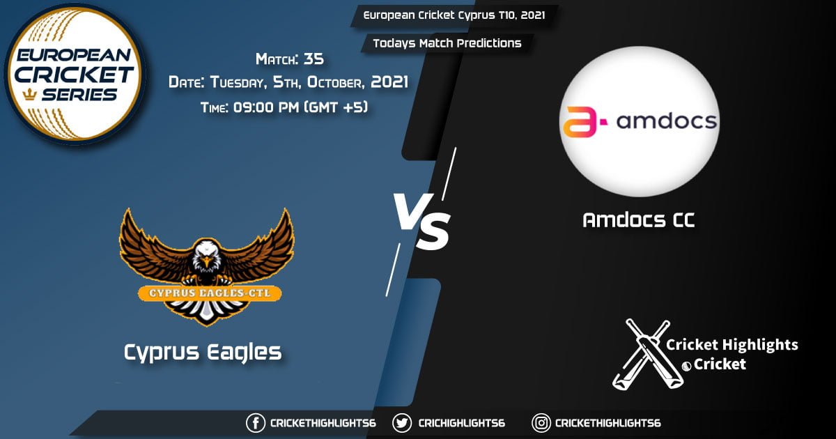 European Cricket Cyprus T10, 2021, Match 35 CES vs AMD, Playing 11 & Today's Match Predictions