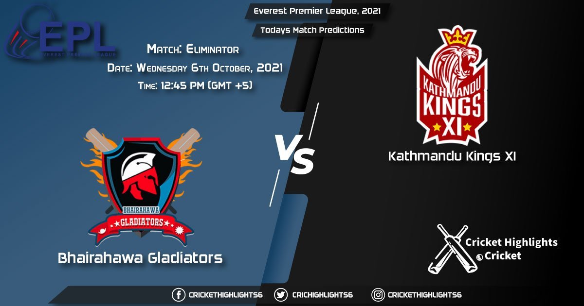 Everest Premier League, 2021, Match Eliminator BG vs KK, Playing 11 & Today's Match Predictions