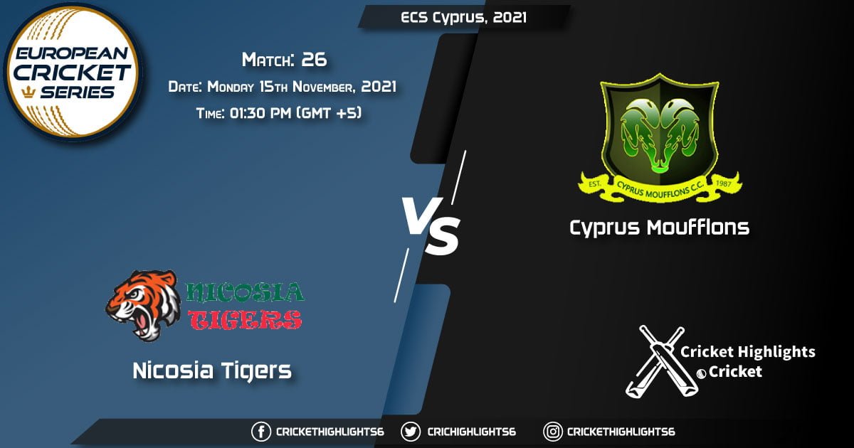 NCT vs CYM, Live Scorecard, Match 26th, November 15th, 2021, Live Cricket Score, ECS Cyprus, 2021