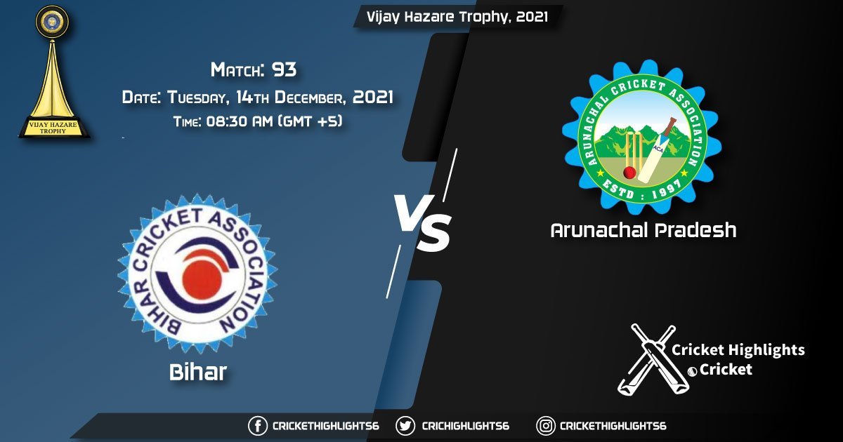 BIH vs AP, Live Scorecard, Match 93, December, 14, 2021, Live Cricket Score, Vijay Hazare Trophy, 2021