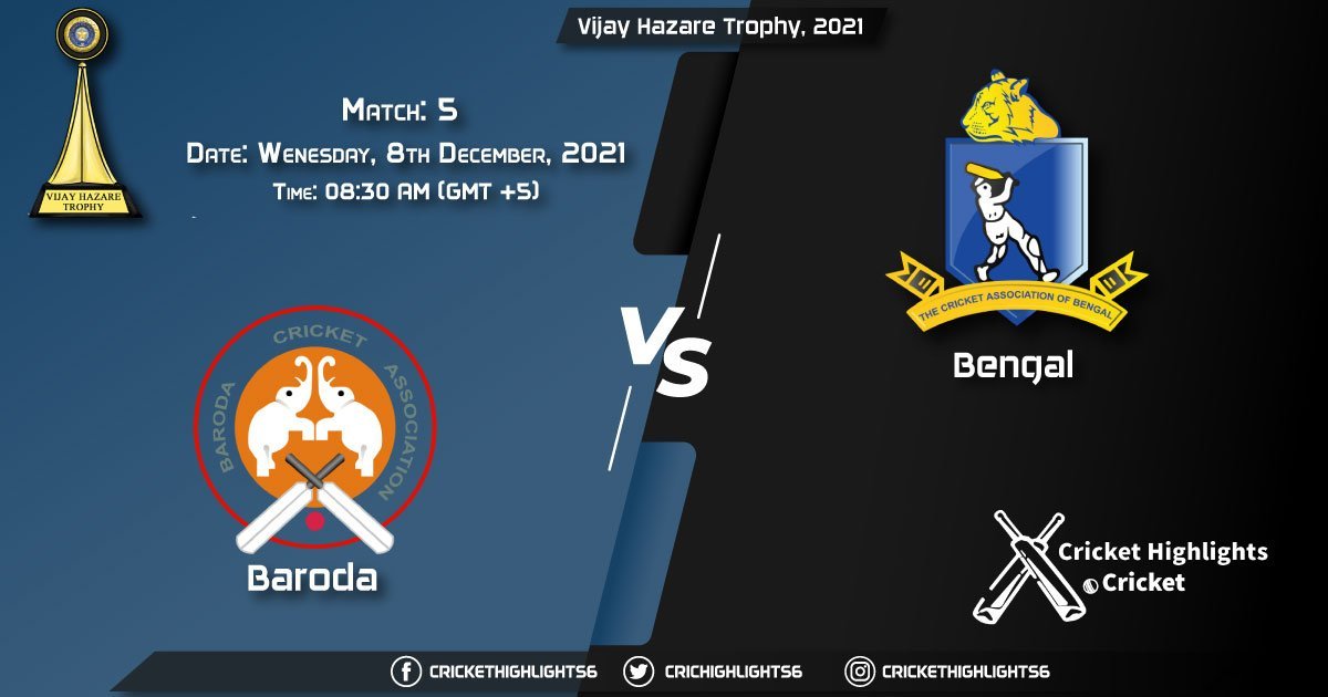 BRD vs BEN, Live Scorecard, Match 5, December 8, 2021, Live Cricket Score, Vijay Hazare Trophy, 2021