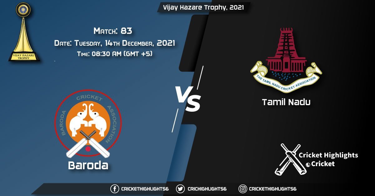 BRD vs TN, Live Scorecard, Match 83, December, 14, 2021, Live Cricket Score, Vijay Hazare Trophy, 2021