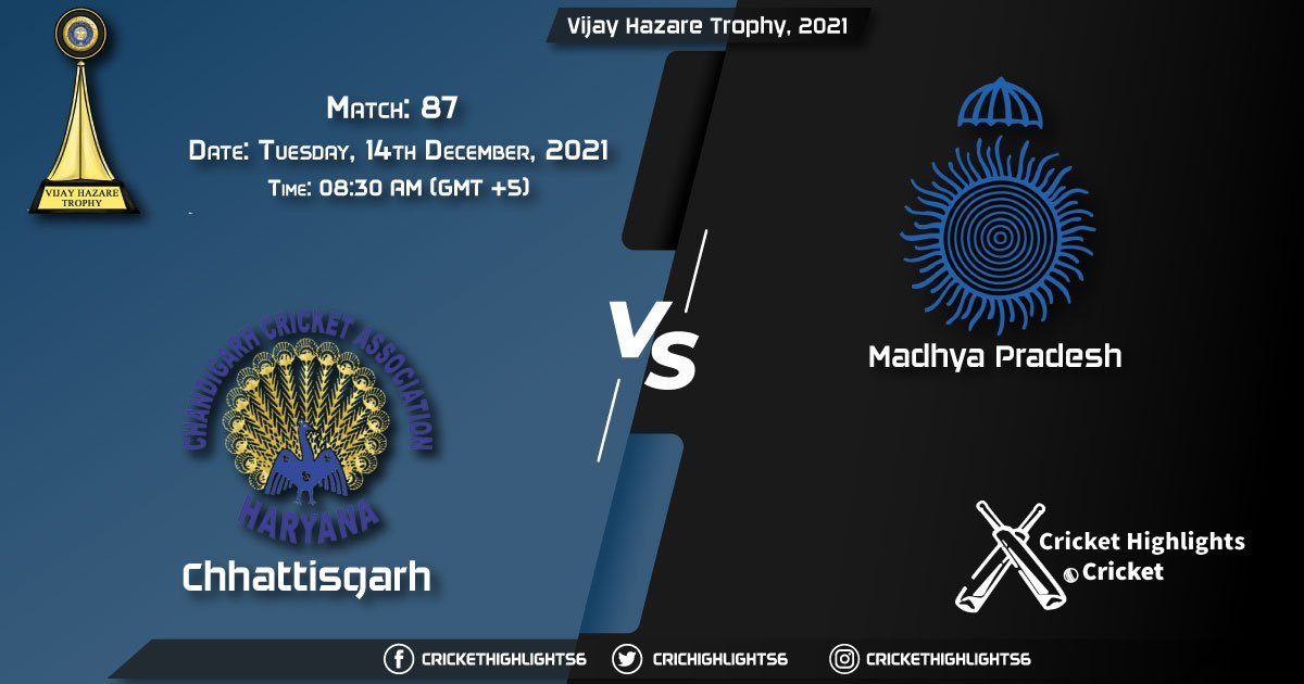 CHA vs MP, Live Scorecard, Match 87, December, 14, 2021, Live Cricket Score, Vijay Hazare Trophy, 2021