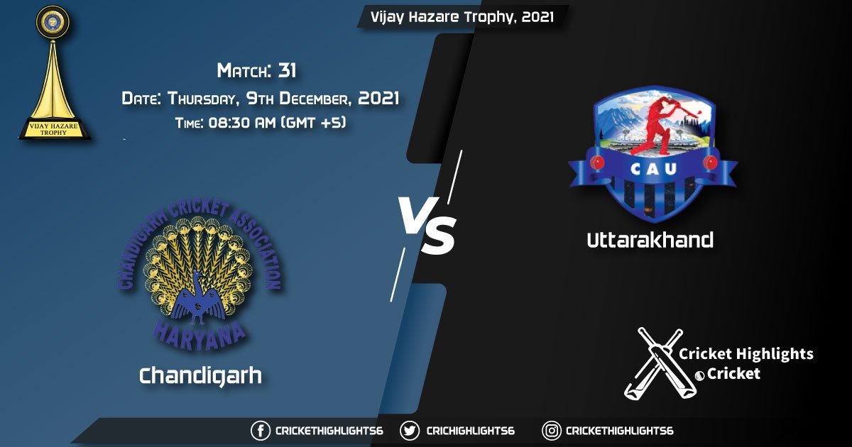 CHN vs UT, Live Scorecard, Match 31, December 9, 2021, Live Cricket Score, Vijay Hazare Trophy, 2021