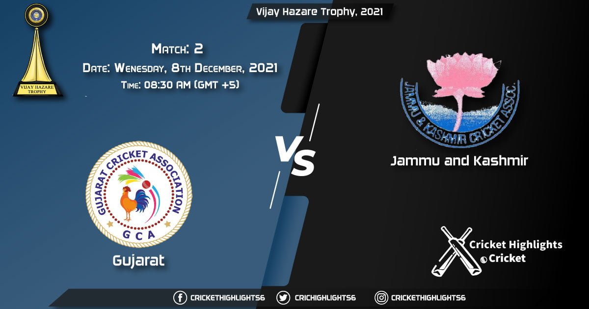 GUJ vs JAM, Live Scorecard, Match 2, December 8, 2021, Live Cricket Score, Vijay Hazare Trophy, 2021