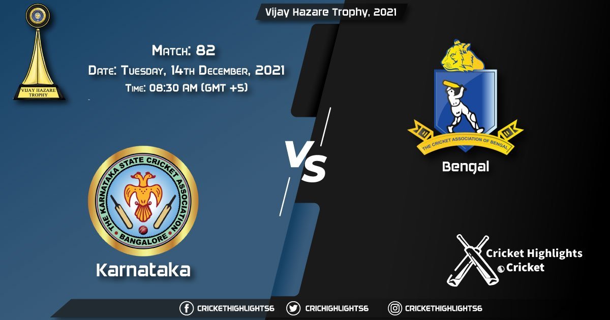 KAR vs BEN, Live Scorecard, Match 82, December, 14, 2021, Live Cricket Score, Vijay Hazare Trophy, 2021