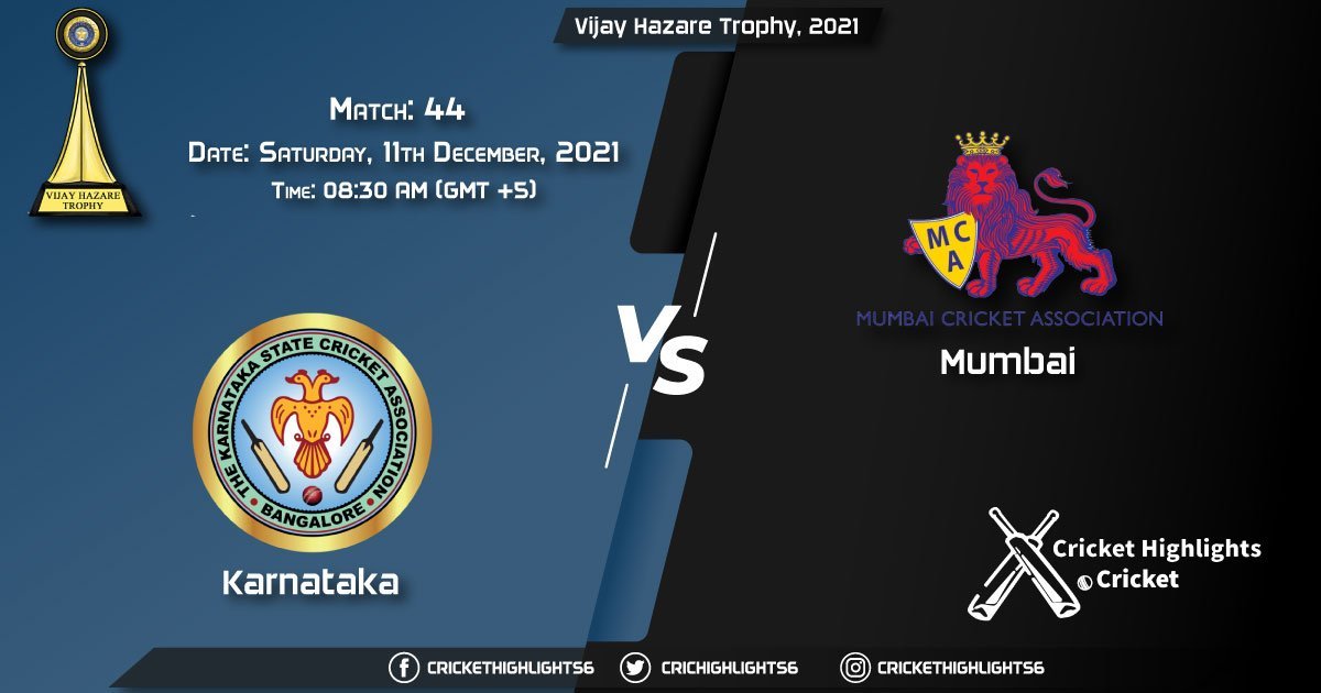 KAR vs MUM, Live Scorecard, Match 44, December 11, 2021, Live Cricket Score, Vijay Hazare Trophy, 2021