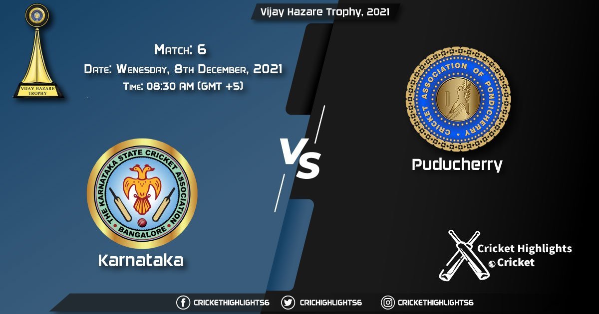 KAR vs PUD, Live Scorecard, Match 6, December 8, 2021, Live Cricket Score, Vijay Hazare Trophy, 2021