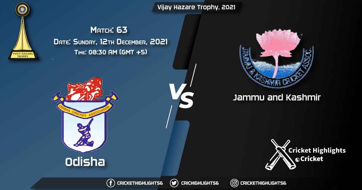 ODS vs JAM, Live Scorecard, Match 63, December, 12, 2021, Live Cricket Score, Vijay Hazare Trophy, 2021