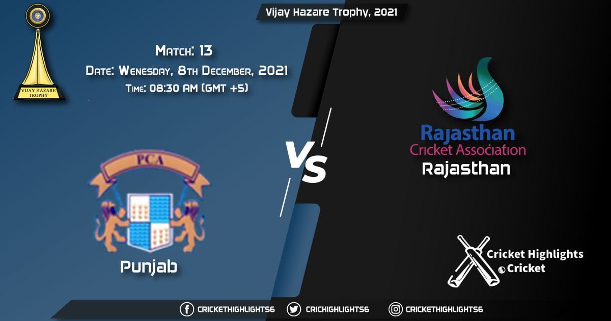 PUN vs RJS, Live Scorecard, Match 13, December 8, 2021, Live Cricket Score, Vijay Hazare Trophy, 2021