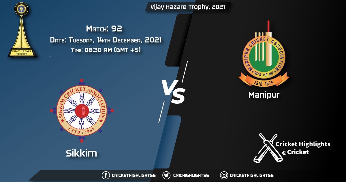 SIK vs MAN, Live Scorecard, Match 92, December, 14, 2021, Live Cricket Score, Vijay Hazare Trophy, 2021