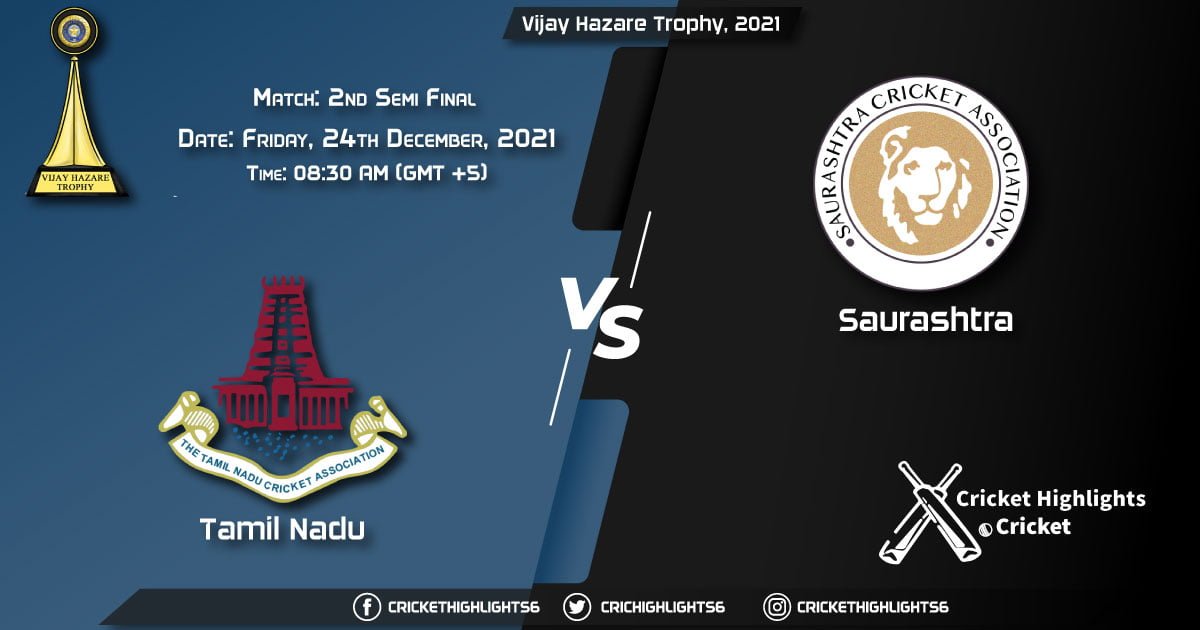 TN vs SAU, Live Scorecard, Match 2, December 24, 2021, Live Cricket Score, Vijay Hazare Trophy, 2021