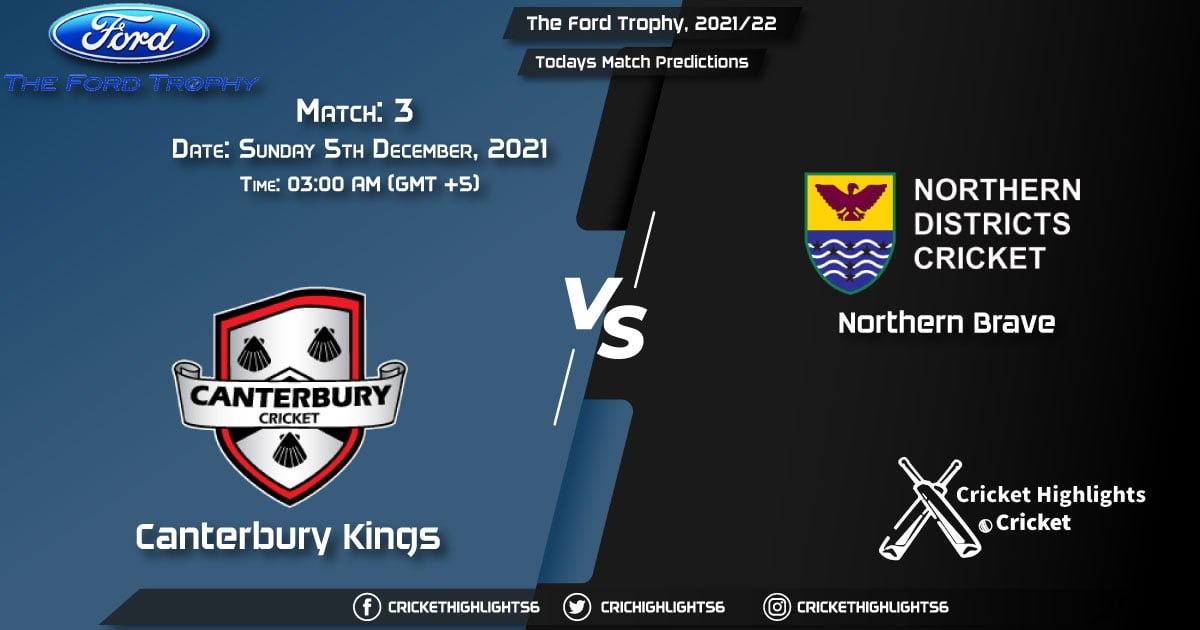 The Ford Trophy, 202122, Match 3 CTB vs NB, Playing 11 & Today's Match Predictions