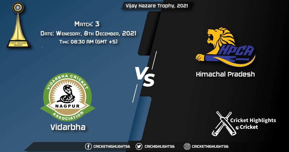 VID vs HIM, Live Scorecard, Match 3, December 8, 2021, Live Cricket Score, Vijay Hazare Trophy, 2021