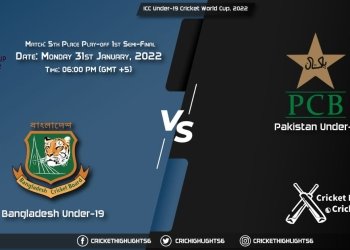 BD-U19 vs PK-U19, Live Scorecard, Match 5th Place Play-off 1st Semi-Final, January 31, 2022, ICC Under-19 Cricket World Cup, 2022