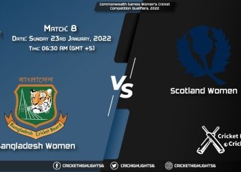 BD-W vs SC-W, Live Scorecard, Match 8, January 23, 2022, Live Cricket Score, Commonwealth Games Women's Cricket Competition Qualifiers, 2022