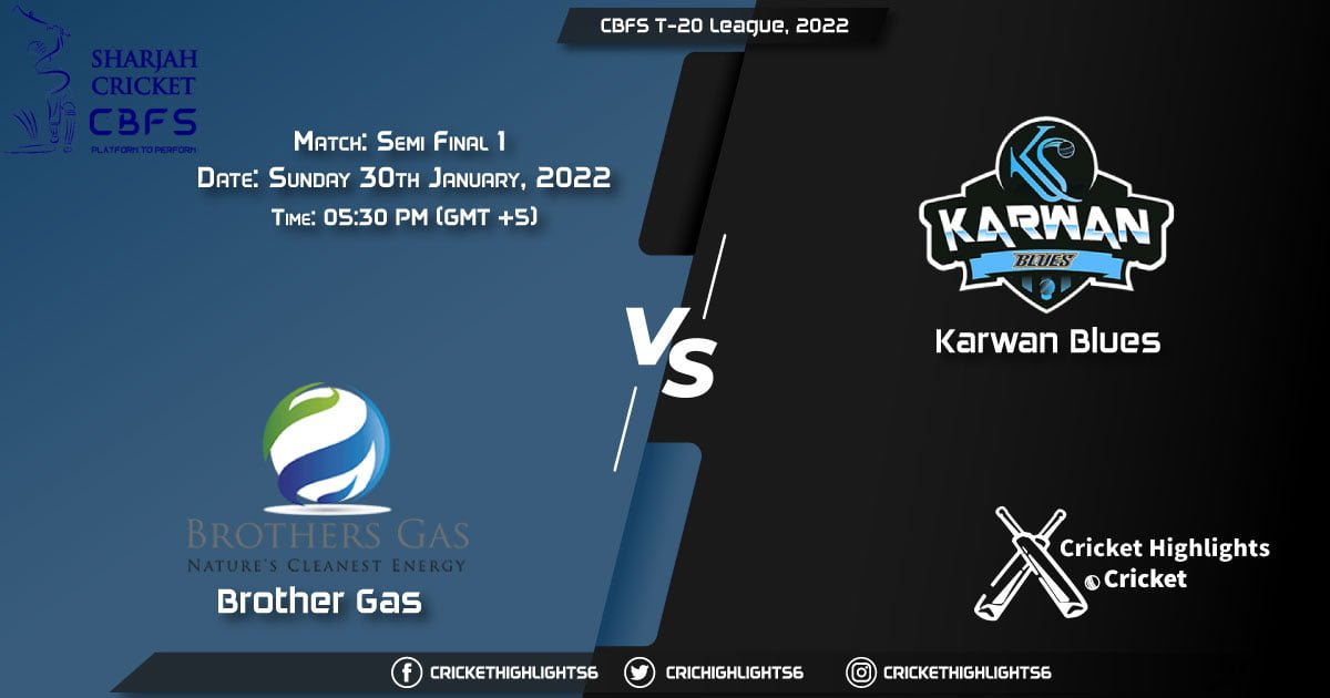 BG vs KAB, Live Scorecard, Match Semi Final 1, January 30, 2022, CBFS T-20 League, 2022
