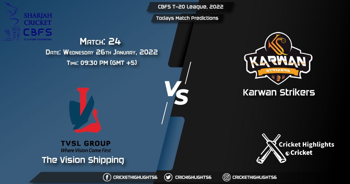 CBFS T-20 League, 2022, Match 24 TVS vs KAS, Playing 11 & Today's Match Predictions