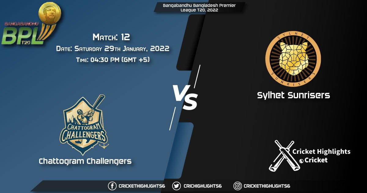 CCH vs SYL, Live Scorecard, Match 12, January 29, 2022, Bangabandhu Bangladesh Premier League T20, 2022