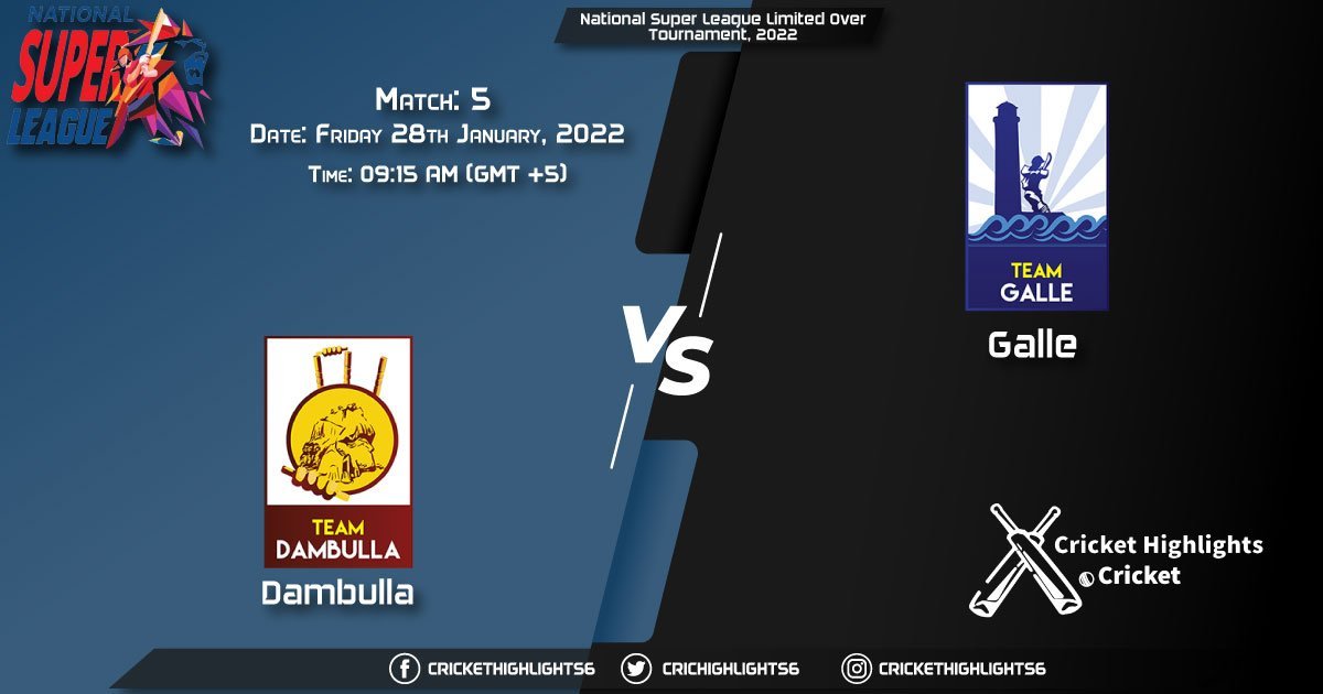 DAM vs GAL, Live Scorecard, Match 5, January 28, 2022, National Super League Limited Over Tournament, 2022