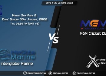 IGM vs MGM, Live Scorecard, Match Semi Final 2, January 30, 2022, CBFS T-20 League, 2022