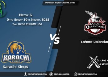 KAR vs LAH, Live Scorecard, Match 6, January 30, 2022, Pakistan Super League, 2022