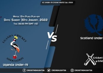 UGA-U19 vs SCO-U19, Live Scorecard, Match 13th Place Play-off, January 30, 2022, ICC Under-19 Cricket World Cup, 2022