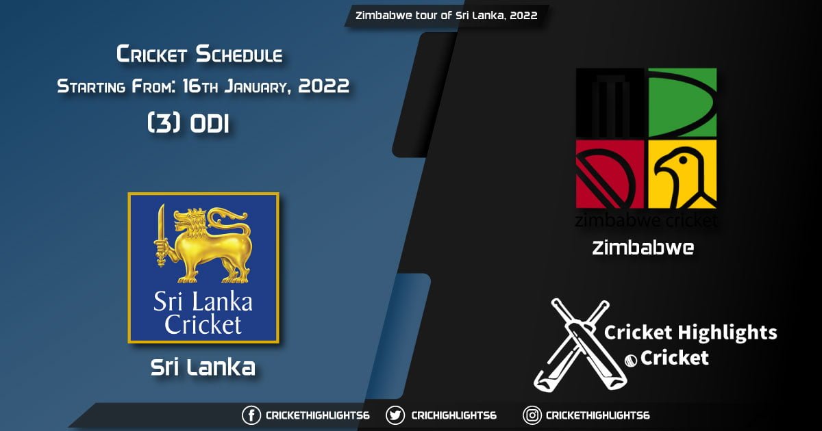 Zimbabwe tour of Sri Lanka 2022 - Schedule, Fixture List, Match Timings, Live Score, Results, Venues, Teams and Squads